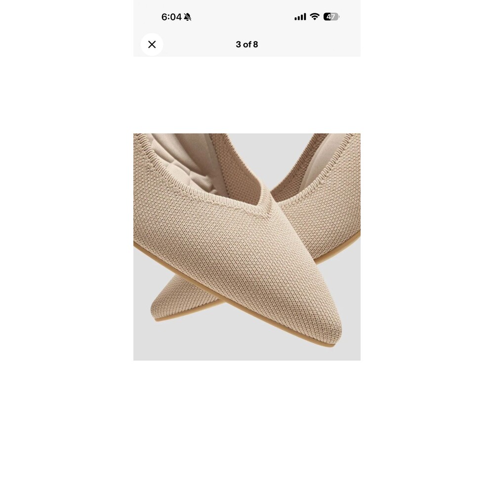 VIVAIA Scarlett Pointed Toe Kitten Heels Beige Knit Pumps Size 40 / US 9 - Picture 13 of 16